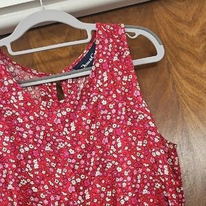 Denim&Co Pink & White Floral Sleeveless Tank Dress Size Large